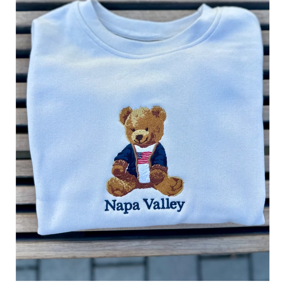 City Wear No. 415 San Francisco Sweatshirt Napa Valley Teddy Bear Size Small